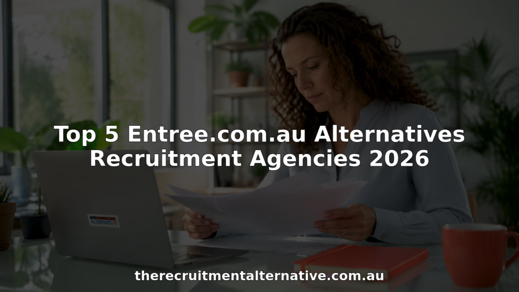 Recruitment consultant reviewing resumes at desk