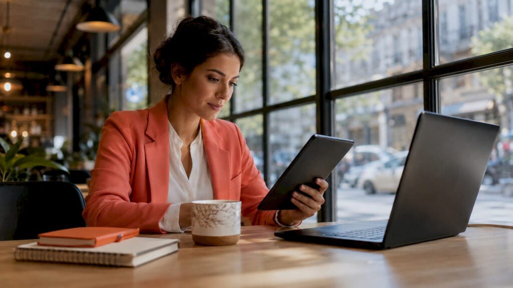 Finance recruiter reviewing candidate profiles