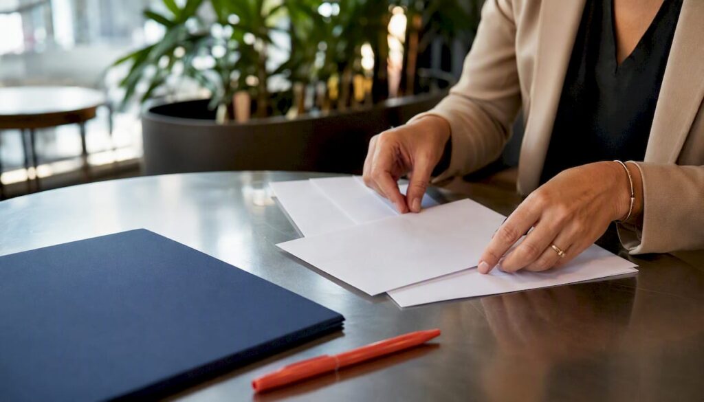 Recruiter arranging job offer letters