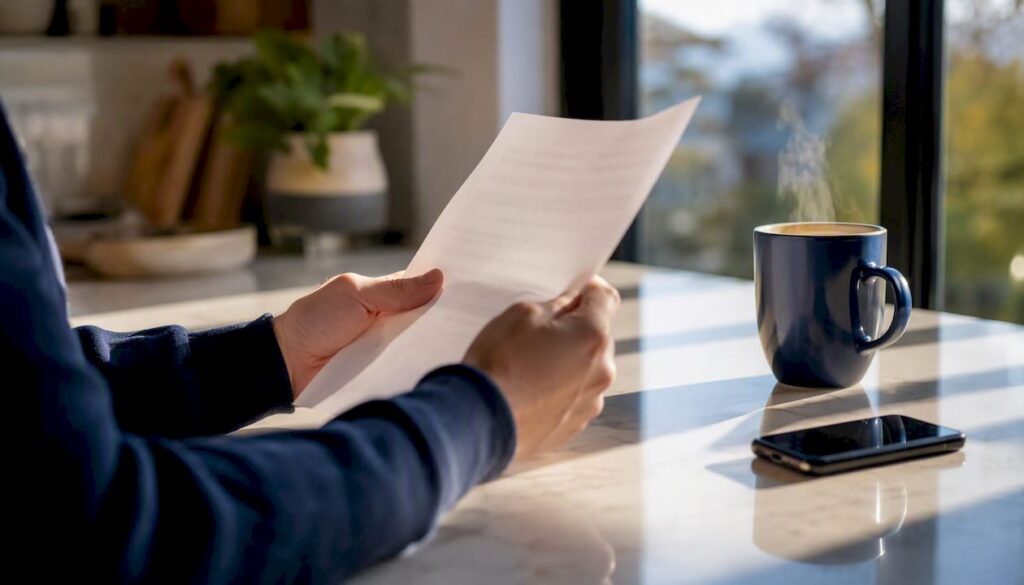 Candidate hands holding counter offer letter