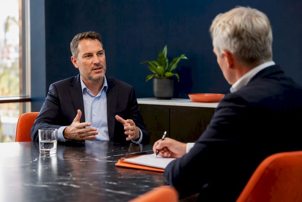 Employer interviewing general manager candidate