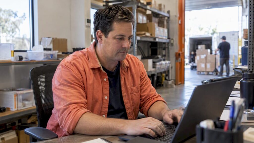 Employer drafting a job ad in a dispatch office