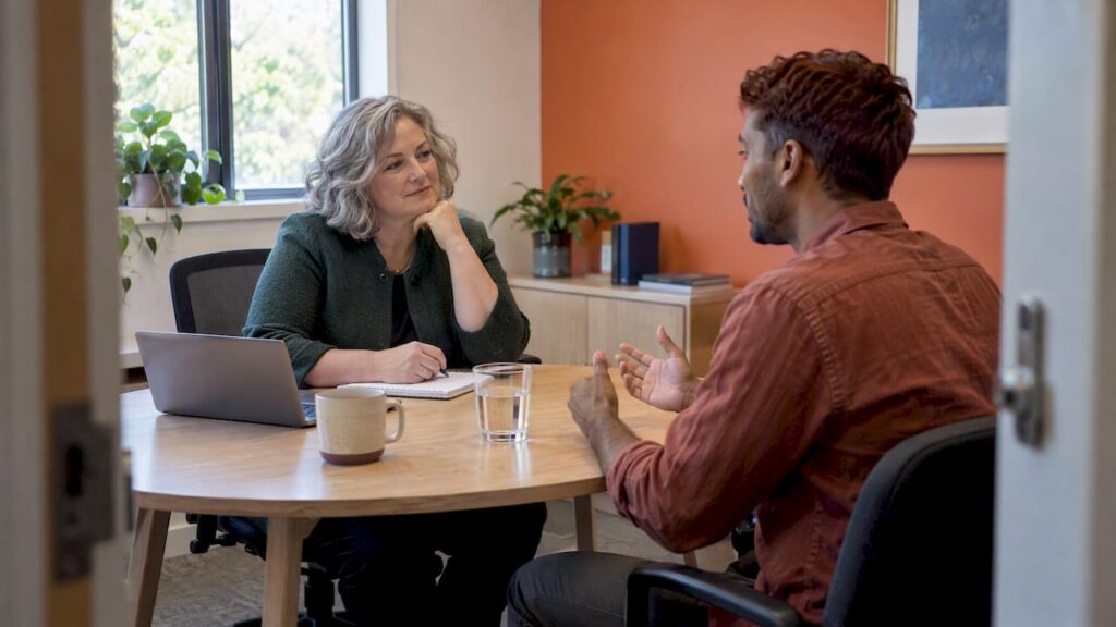 Employer interviewing an administration candidate