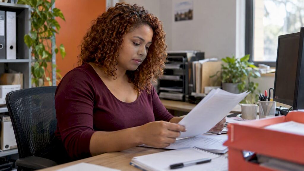 Employer reviewing a draft job advertisement